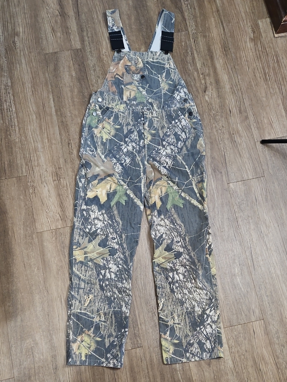 Vintage Mossy Oak Camo Overalls • Gorpcore Utility Bibs Youth 16/18 XL